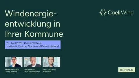 Windenergieentwicklung in Ihrer Kommune: Online-Webinar Niedersächsischer Städte- und Gemeindebund